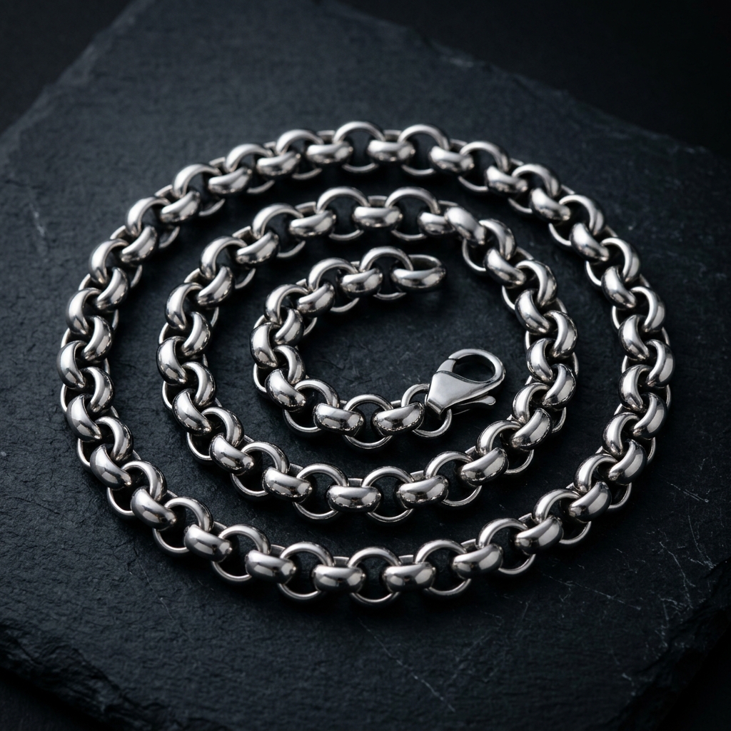 Men's Stainless Steel Rolo Chain Necklace
