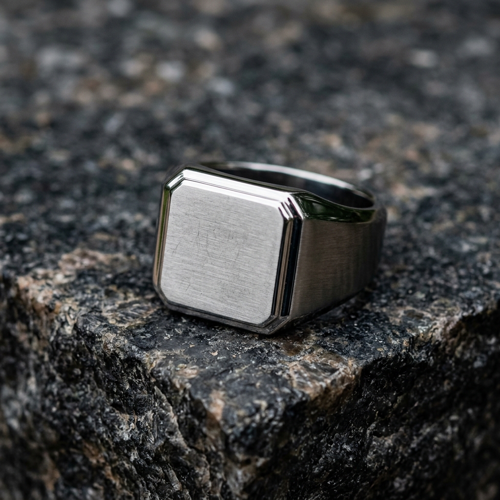 Men's Stainless Steel Signet Ring