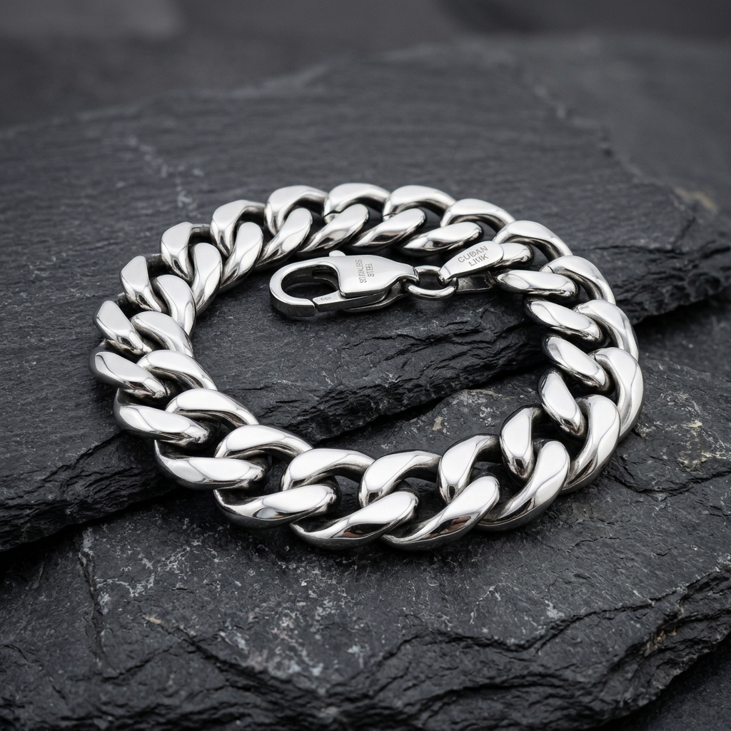 Stainless Steel Cuban Curb Chain Bracelet