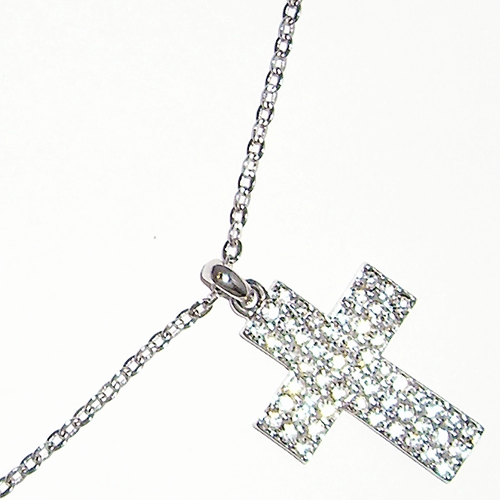 Clear Crystal Cross Pendant 