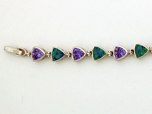 Blue Opal Sterling Silver Bracelet