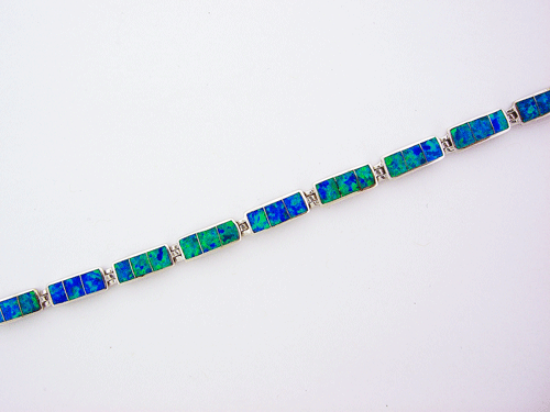 Blue Opal Silver Bracelet